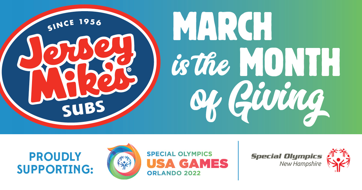 Jersey Mike’s Month Of Giving Special Olympics New Hampshire
